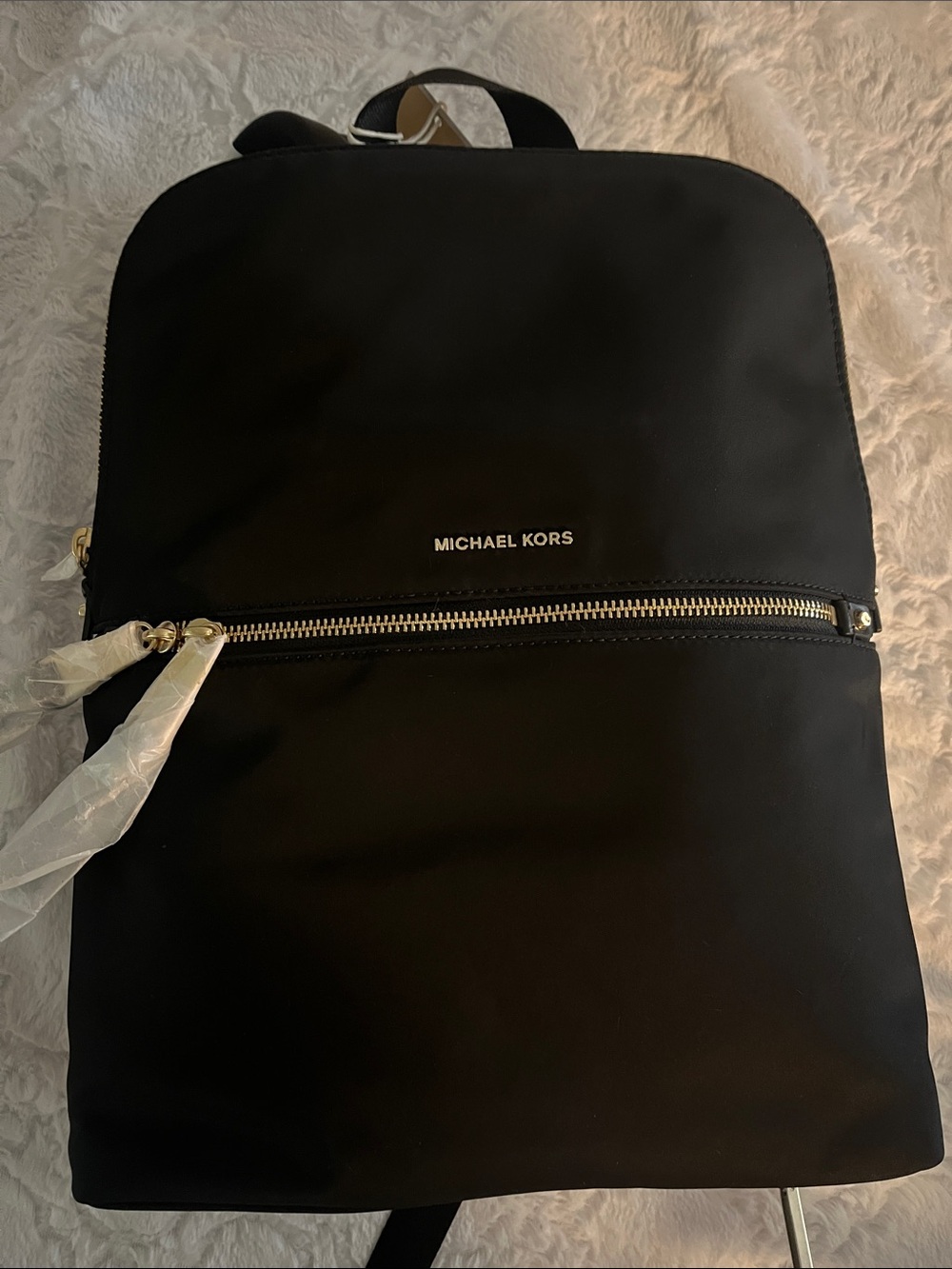 Michael Kors Black Backpack with Gold Accents